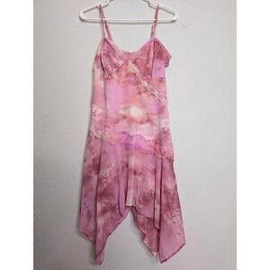 Wild Fable Fairy Asymmetrical Slip Dress Pink Size Small Lace Trim Y2K Whimsical